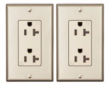 Decorator Receptacle Outlet,Tamper Resistant,15/20 A,125 Volt,with Wall Plate