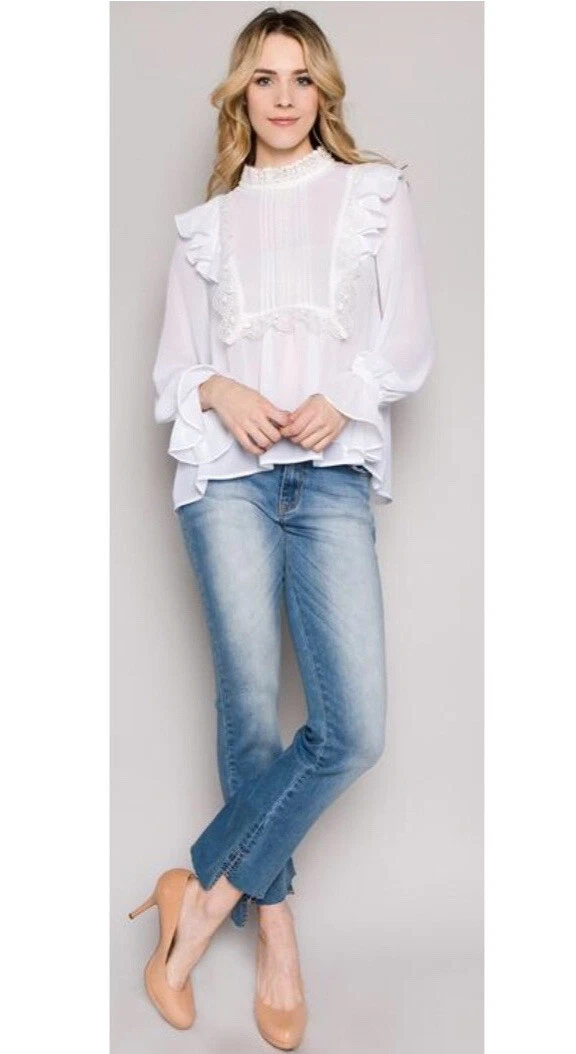High low best sale ruffle blouse