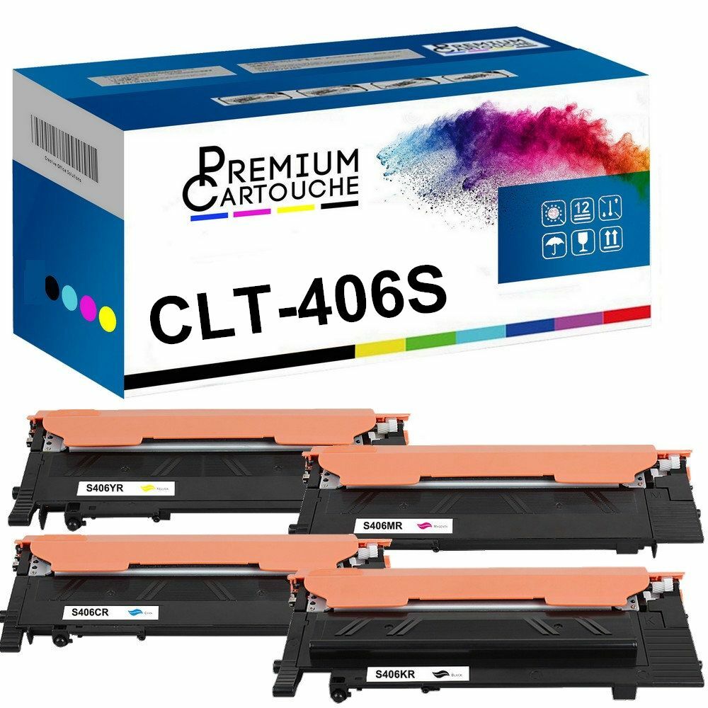 Cartouche toner CLT-406S compatible Samsung lot de 4 pour imprimante Xpress C460W