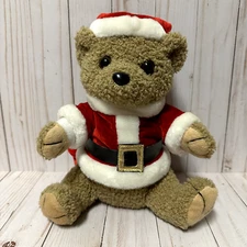 Norman Industries Christmas Teddy Bear Plush Animal Santa Claus Outfit With Bag