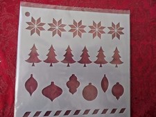 New Stencil - CHRISTMAS TREES, ORNAMENTS MORE 6" x 6"