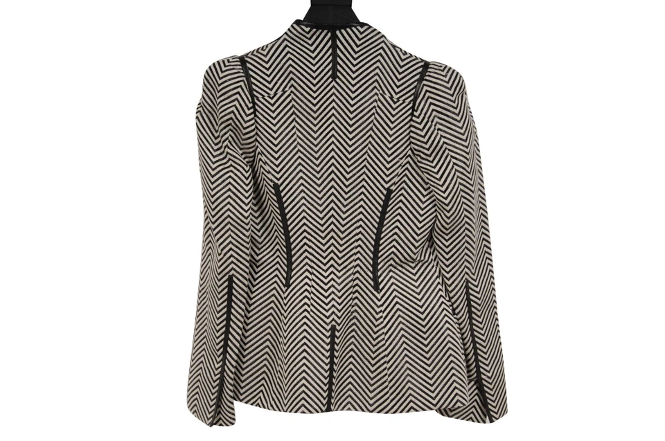 Casaco blazer Tom Ford Herringbone Jacket IT 42 preto branco nylon mistura de algodão - Imagem 4 de 4