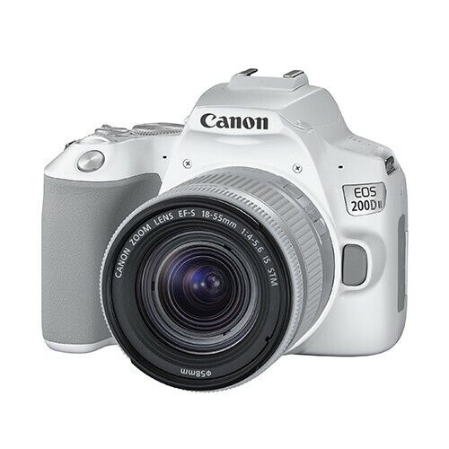 Canon 200D Mark II EF-S 18-55mm 4-5.6 IS STM lens Kit (White Canon 200D Mark II EF-S 18-55mm 4-5.6 IS STM lens Kit (White