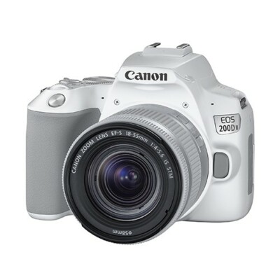 Canon 200D Mark II EF-S 18-55mm 4-5.6 IS STM lens Kit (White Canon 200D Mark II EF-S 18-55mm 4-5.6 IS STM lens Kit (White