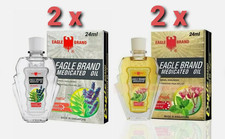 4 x Eagle Brand Medicated Oil 24ml - 2 x White Aromatic, 2 x Refresh NEW