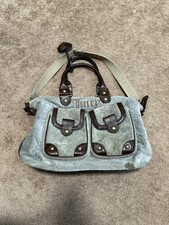 Vintage Juicy Couture Baby Diaper Bag Gray Velour Heart Pocket Shoulder Purse
