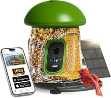 LONA Smart Bird Feeder with Camera, Dual-Lens, Solar-Powered, Permanent AI Ident