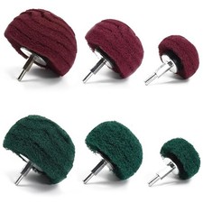 6 Stück grün und rotes Vlies-Schleifbohrer-Set, Schleifkopf zum Polieren bürsten