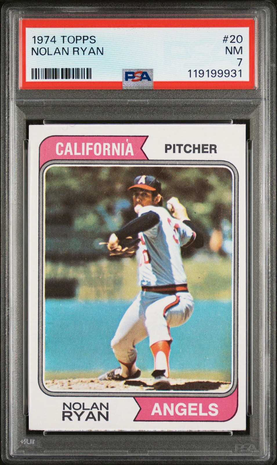 1974 TOPPS #20 NOLAN RYAN PSA 7