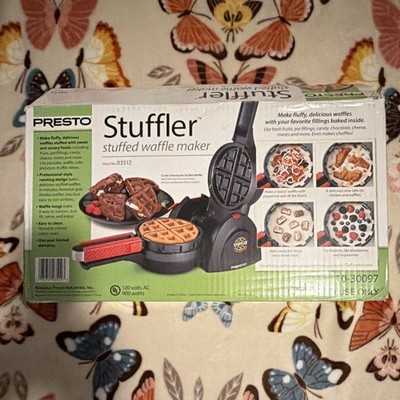 Presto Stuffler Stuffed Belgian Waffle Maker Non-Stick 900W Black/Red 03512