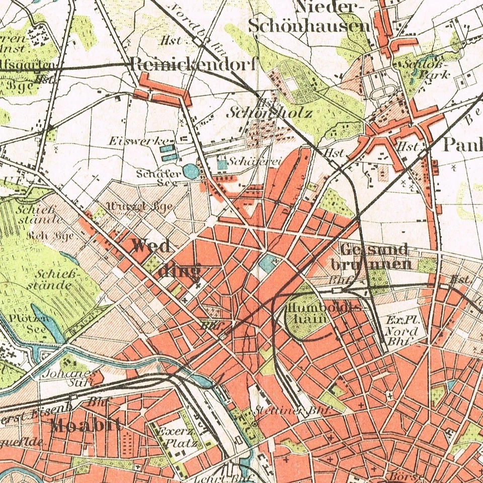 BERLIN dated 1894   Antique Original Vintage map city plan Germany - Image 4 of 4