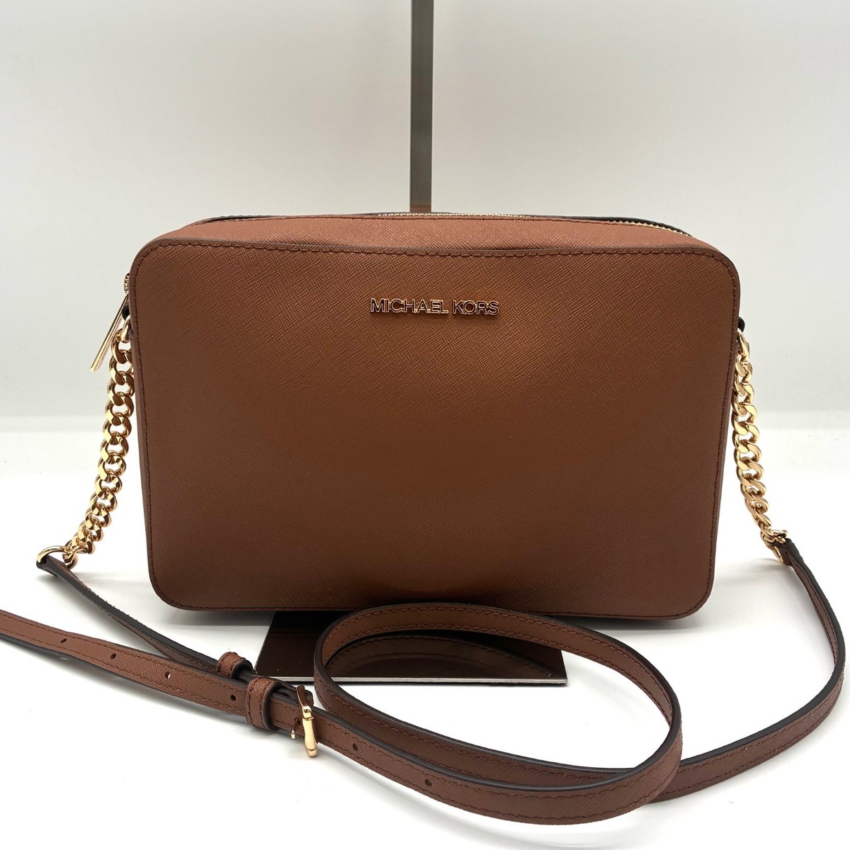 MICHAEL KORS Jet Set Item LG EW Crossbody Bag Brown Faux Leather