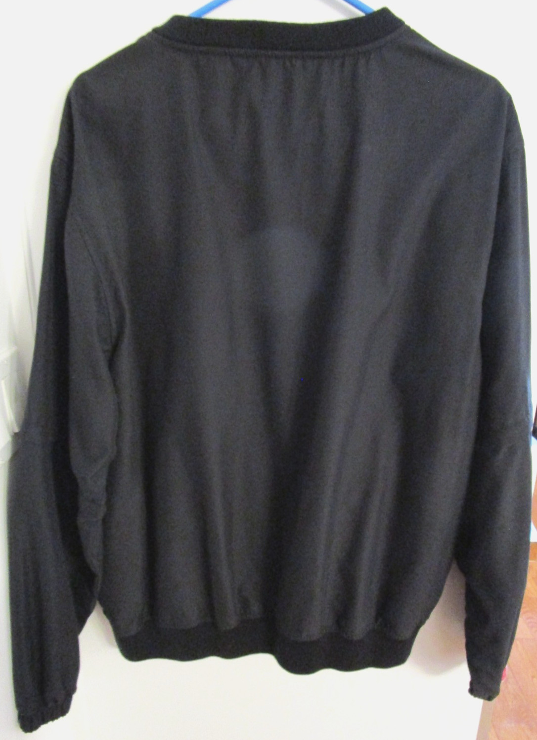 DEVON & JONES MEN BLACK GOLF JACKET PULLOVER WINDSHIRT Sz L Zip-off Slvs EUC