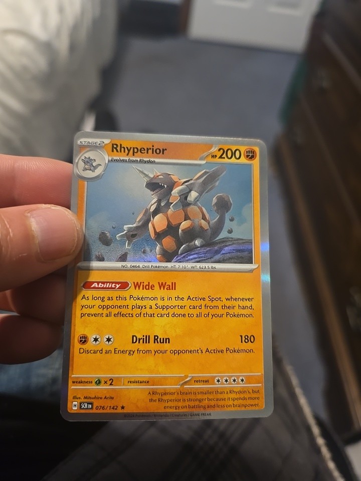 Pokemon TCG Rhyperior Stellar Crown 076/142 Holo Rare NM