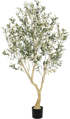 LYERSE Olive Tree 6Ft - Olive Trees Artificial Indoor with Large Olive Branches