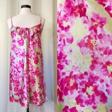 VTG Y2K Morgan Taylor Intimates Mini Floral Slip Ruffle Dress