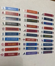 (30) MLB Star Retired/HOF Player Labels for BCW Card Dividers - Labels ONLY