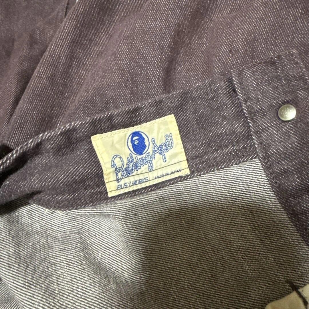 A BATHING APE Denim Pants Jeans Purple Size L BA0226138 thumbnail 7