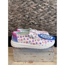 Hey Dude Wendy Youth Sweet Treats Multi Color Slip On Loafers Size YT4 42725-9DH