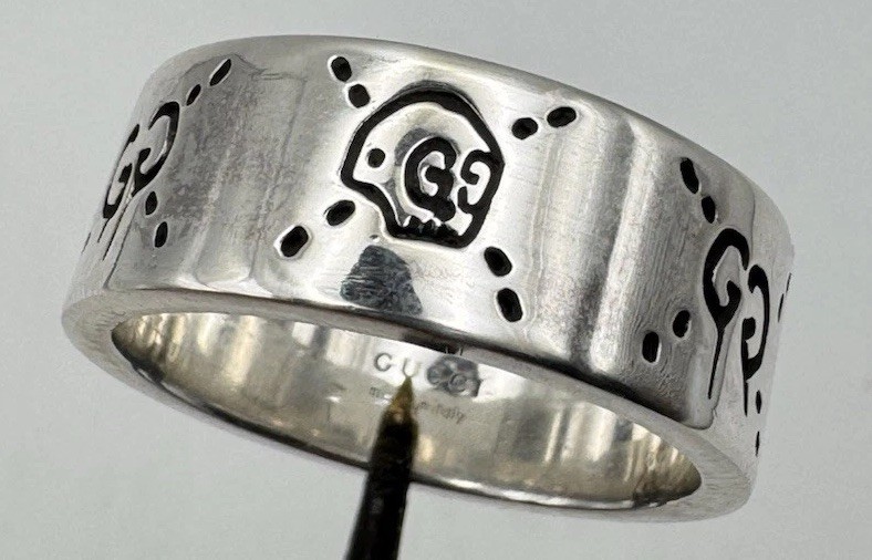 Gucci Solid Sterling Silver Ghost Band Ring 24 Si… - image 3