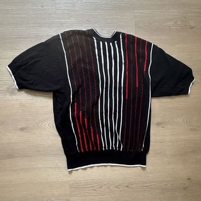 Vintage 90s Tuscan Made In Italy Abstract Striped Pattern Knit Sweater Medium