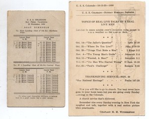 Navy ephemera USS COLORADO battleship BB45 BOAT SCHEDULE San Pedro 1924 postcard
