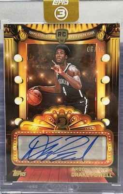 2025-26 Topps 3 Drake Powell Next Feature On Card Auto /10 RC SSP Brooklyn Nets