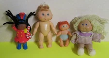 4 Cabbage Patch Kids Small Mini Figures Some Wear From Play