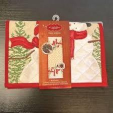 St.Nicholas Square snowman print table runner 13 36in