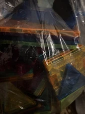 109 Gently Used Magma tiles A Rectangle Base For A Car w/ Wheels, Triangles, Etc