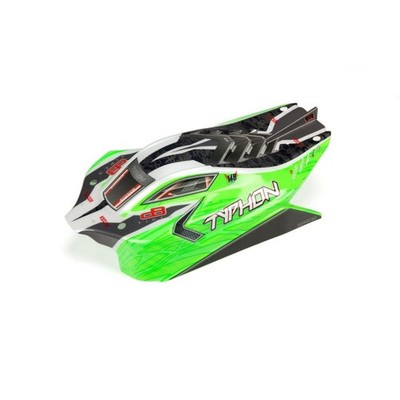 Arrma Typhon 4x4 Mega Karosserie lackiert Aufkleber getrimmt grün Z-ARA402272