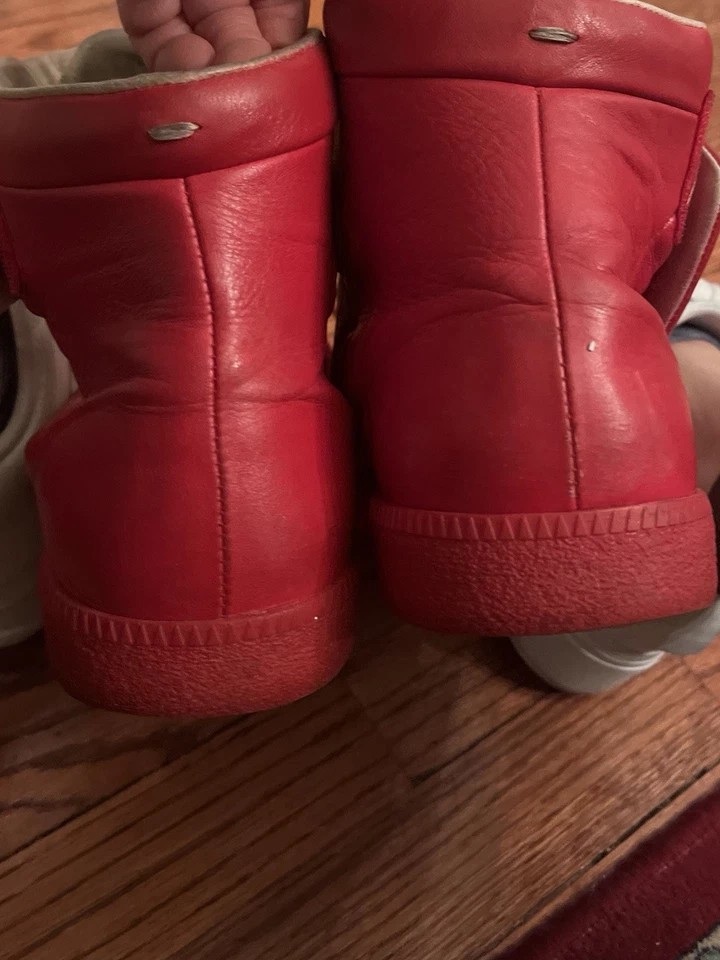 Maison Margiela Future Red Men 9 42 Leather High Top Sneakers