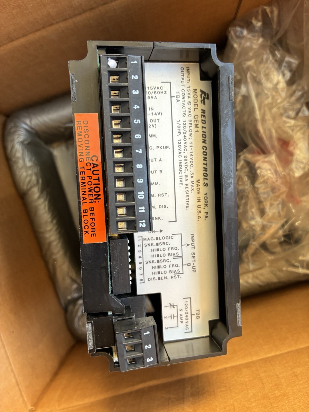 RED LION CONTROLS GEM New Open (V-tek PC-250-reel counter)