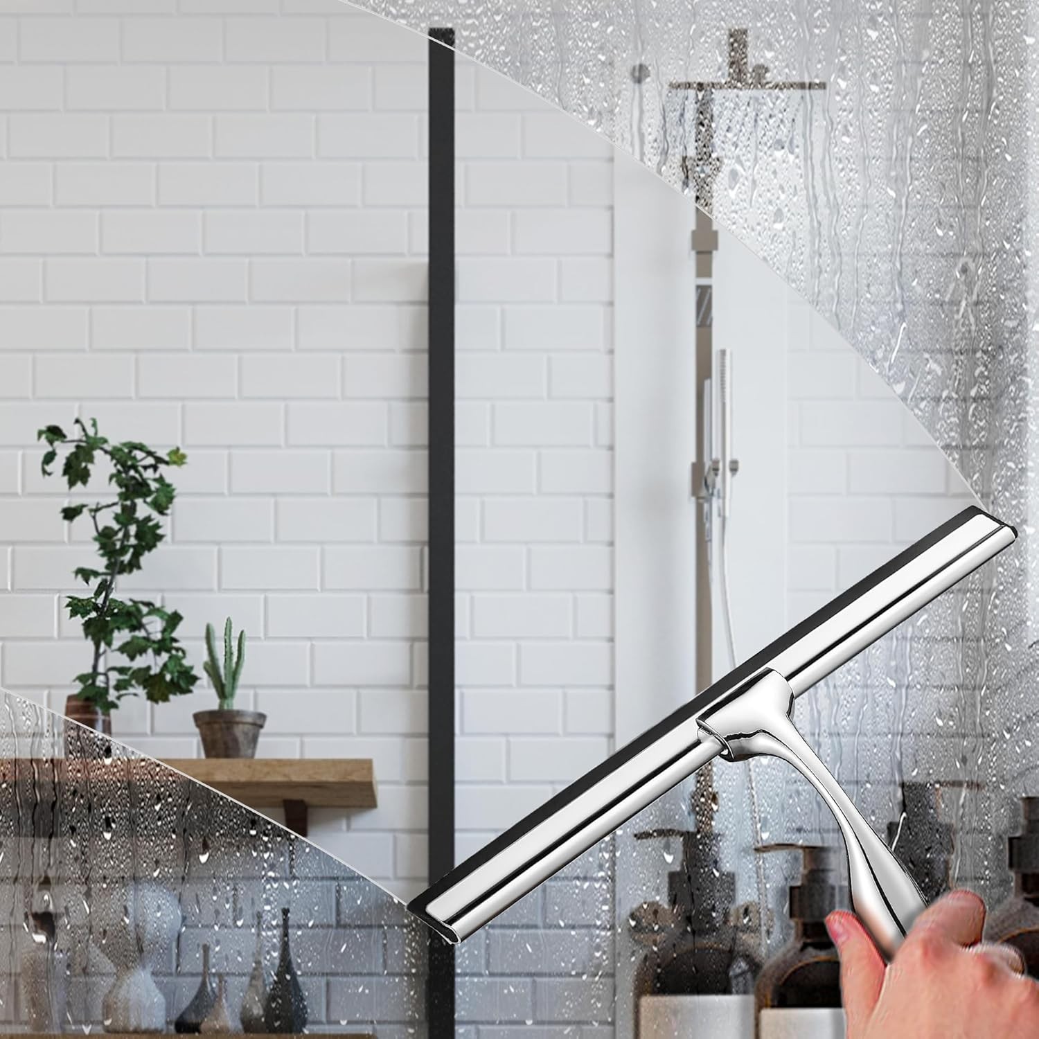 10" Squeegee for Shower Glass Door LASSHSWA All-Purpose Shower Squeegee for Glas