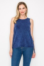 T-Party super soft Mineral Fringed Sleeveless Top Made in the USA Small