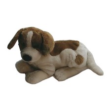 Applause Puppy White Brown Spots 12 Vtg Plush Puppy Dog Realistic Mutt Wrinkle
