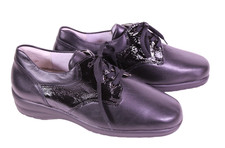Naot Komfort Schnürschuhe Damen Leder Lack schwarz Gr. 39 Wechselfußbett CR91