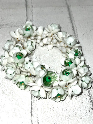 Artificial Jasmine and Pearl Hair Bun Accessory, Hair Adornments Vintage