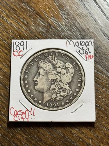 1891 CC Morgan Silver Dollar Nice FN Fine Carson City Mint U.S. $1 Coin (18494)