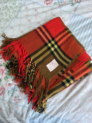 #ad Vintage Troy Leisure Throw Blanket Made In USA 51”x52” MCM 70s Stadium Throw $55.00