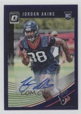 2018 Donruss Optic Rookies Purple Stars Prizm 38/50 Jordan Akins #141 Auto 1b75