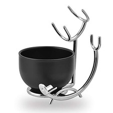 Deluxe Razor and Shaving Brush Stand with Bowl, 2 Pcs Razor and Brush Holder