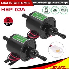 2x 12V HEP-02A Universal Kraftstoffpumpe Benzinpumpe Elektrisch Dieselpumpe 8mm