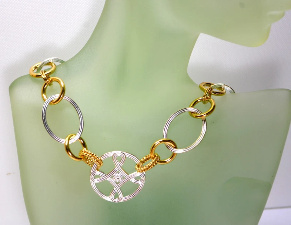 Colar de corrente Capucine De Wulf Monique 17" bússola @ elo de prata dourada