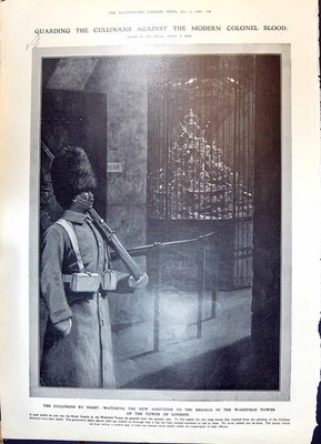 Altes 1908 Guard Cullinans Regalia Wakefield Tower London graues Eichhörnchen 20.