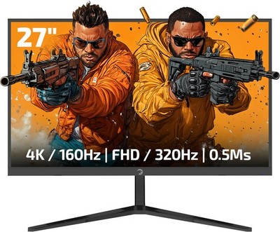 GAMEPOWER R.Dual 27 Zoll UHD Gaming Monitor 4K 160Hz FHD 320Hz 0,5 ms Dual-Modus