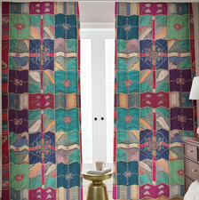 Patchwork Blackout Curtains Western Aztec Drapes Shades Geometric Rod Pocket