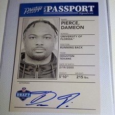 2022 Panini Prestige - Nfl Passport Signatures Dameon Pierce #NPS-DPI (AU, RC)