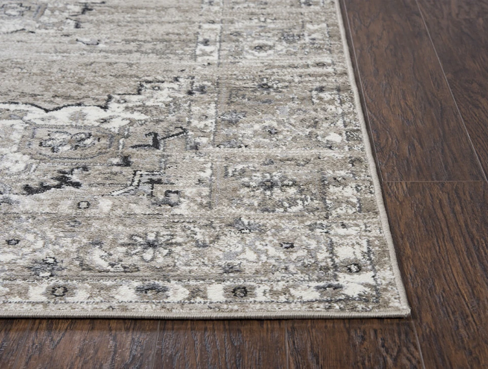 Tapete de área vintage 5x7 Rizzy Rugs Medallion Lines EN7351 - Aprx 5' 2" x 7' 3" - Imagem 2 de 4