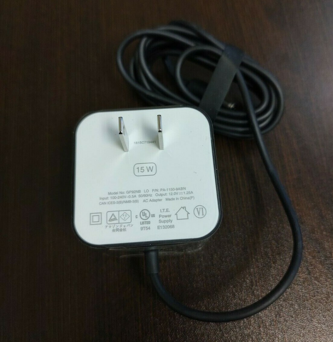 Original Amazon 15W AC Power Charger for Echo Plus1st gen GP92NB